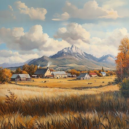 Obraz na płótnie canvas - Złota wiejska jesień