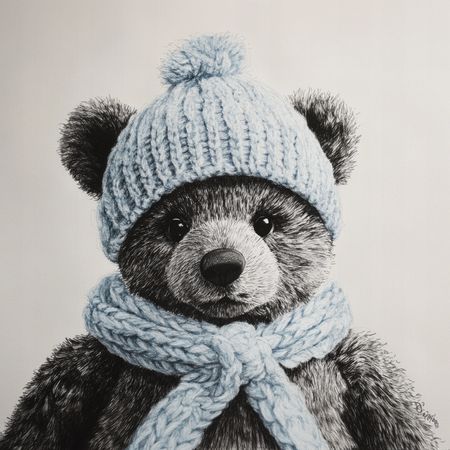 Obraz na płótnie canvas - Zimowy misiek