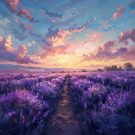 Obraz na płótnie canvas - Lawendowy zachód słońca