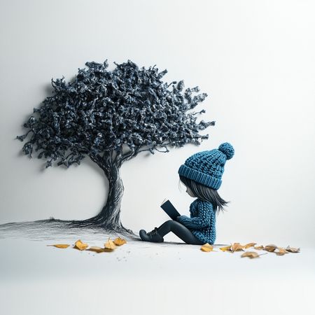 Obraz na płótnie canvas - Jesień z książką