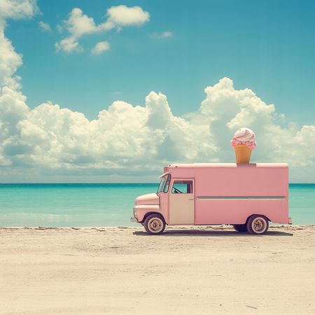 Obraz na płótnie canvas - Furgonetka z lodami