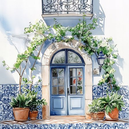 Obraz na płótnie canvas - Niebieskie drzwi