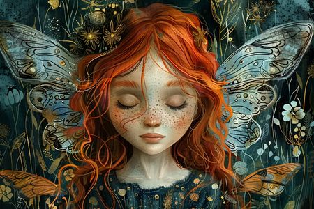 Obraz na płótnie canvas - Magiczna wróżka z motylami