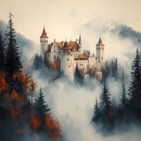 Obraz na płótnie canvas - Zamczysko w górach