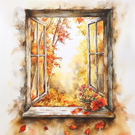 Obraz na płótnie canvas - Jesień za oknem