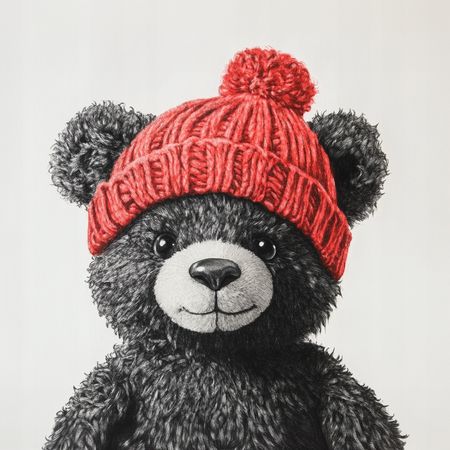 Obraz na płótnie canvas - Misiek w czerwonej czapie