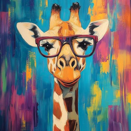 Obraz na płótnie canvas - Żyrafa w okularach