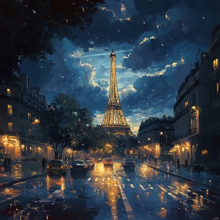 Obraz na płótnie canvas - Nocny urok Paryża