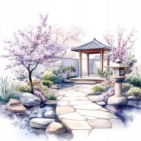 Obraz na płótnie canvas - Wiosna w japońskim ogrodzie