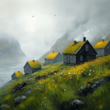 Obraz na płótnie canvas - Obrazek z Wysp Owczych