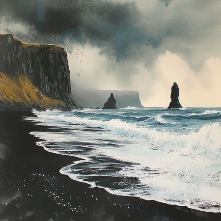 Obraz na płótnie canvas - Czarna plaża - Reynisfjara