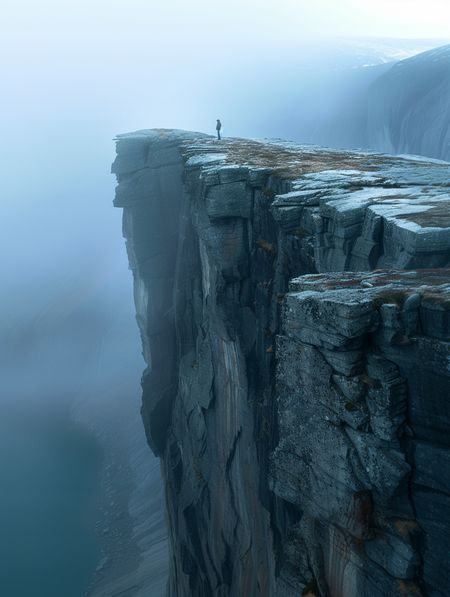 Obraz na płótnie canvas - Klif we mgle