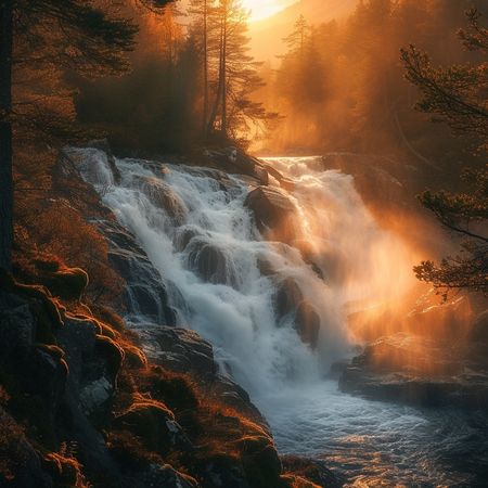 Obraz na płótnie canvas - Leśny wodospad