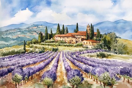 Obraz na płótnie canvas - Pejzaż z lawendą