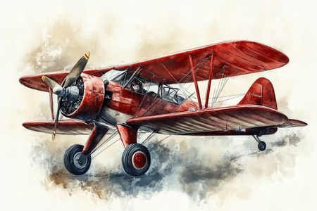 Obraz na płótnie canvas - Czerwony samolot