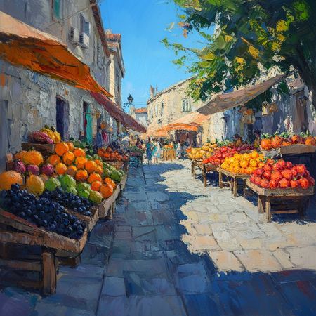 Obraz na płótnie canvas - Targ owocowo-warzywny