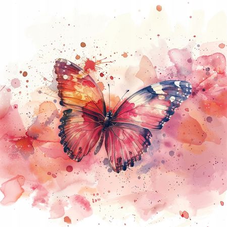 Obraz na płótnie canvas - Czerwony motyl