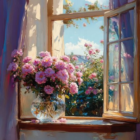 Obraz na płótnie canvas - Okno na ogród