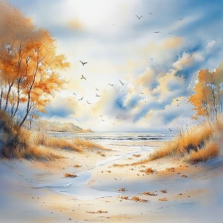 Obraz na płótnie canvas - Jesienna plaża