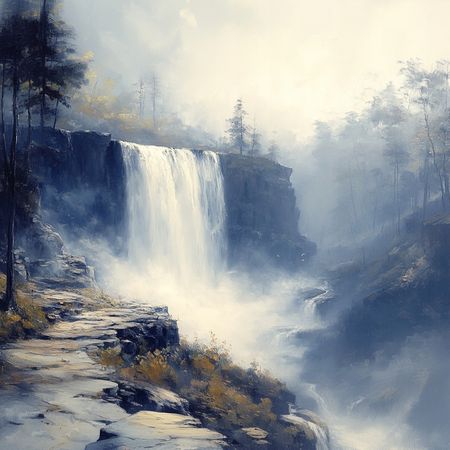 Obraz na płótnie canvas - Majestatyczny wodospad