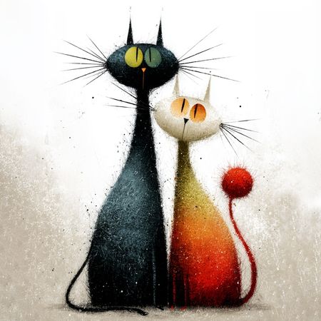 Obraz na płótnie canvas - Zabawne koty dwa :-)