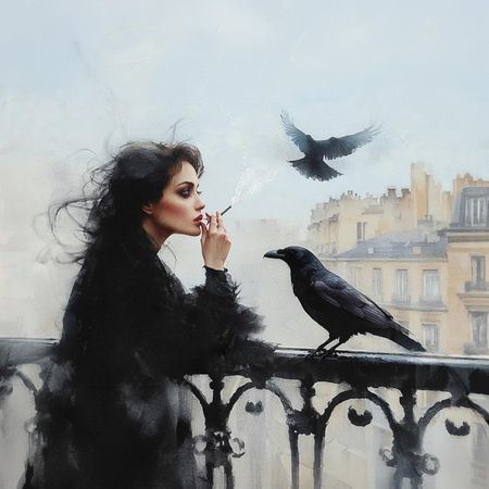 Obraz na płótnie canvas - Pogawędka z krukiem 2.0