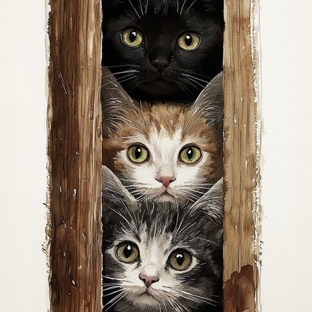 Obraz na płótnie canvas - Ciekawskie kociaki