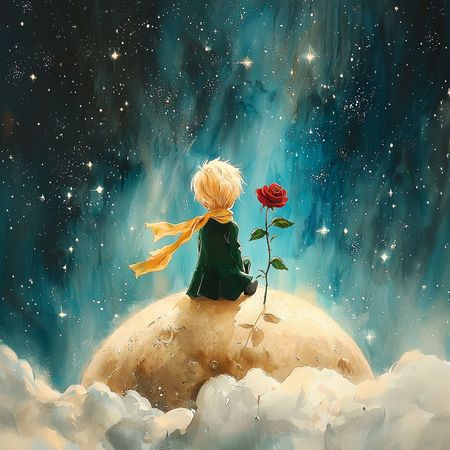 Obraz na płótnie canvas - Mały Książę z Różą