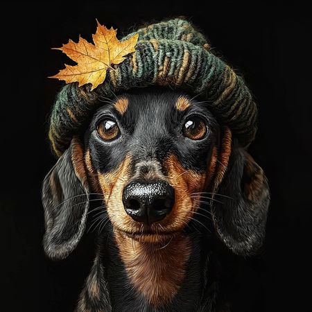 Obraz na płótnie canvas - Jesienny portret jamniczy :-)