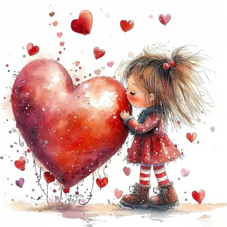 Obraz na płótnie canvas - Dziewczynka z wielkim sercem