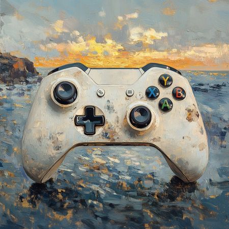 Obraz na płótnie canvas - Biały gamepad