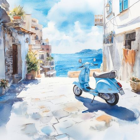 Obraz na płótnie canvas - Niebieski skuter