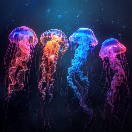 Obraz na płótnie canvas - Kolorowe meduzy