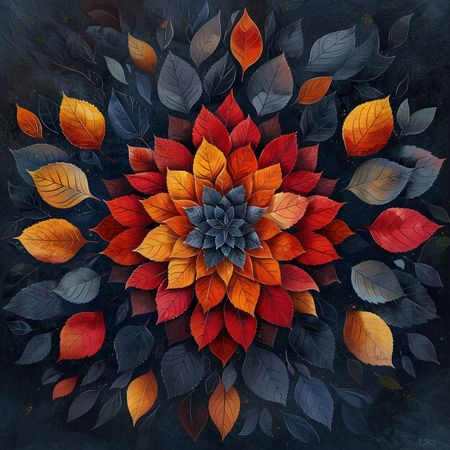 Obraz na płótnie canvas - Jesienna mandala
