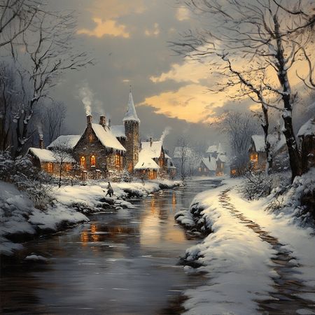 Obraz na płótnie canvas - Zimowe miasteczko