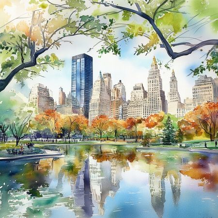 Obraz na płótnie canvas - Central Park w jesiennej szacie