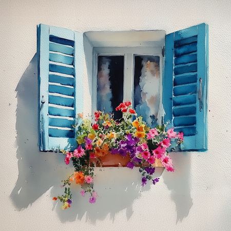 Obraz na płótnie canvas - Niebieskie okienko