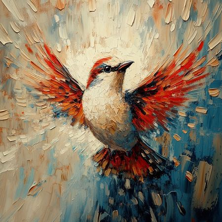 Obraz na płótnie canvas - Malowany ptak