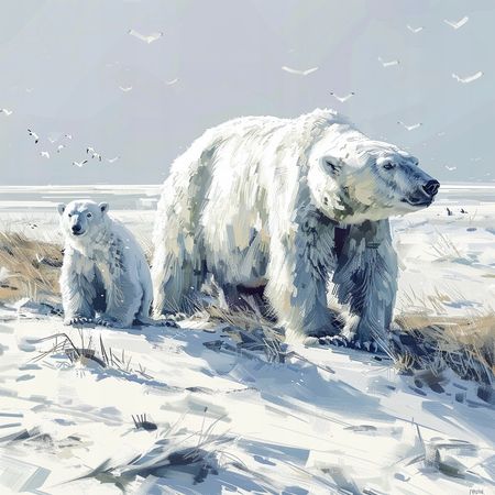 Obraz na płótnie canvas - Niedźwiedzie polarne