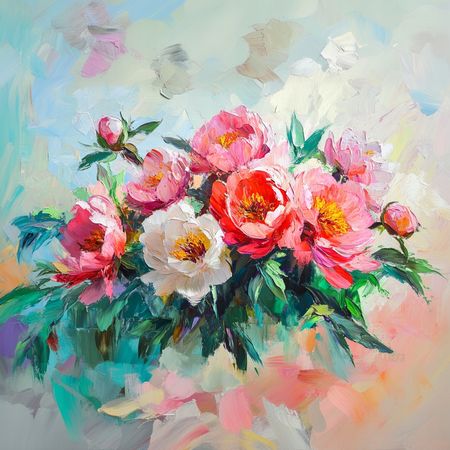 Obraz na płótnie canvas - Bukiet piwonii