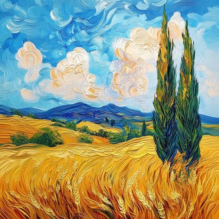 Obraz na płótnie canvas - Polska wieś oczami van Gogha ☺️